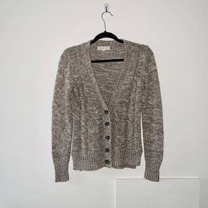 Pink Rose Cable Knit Button Up Cardigan